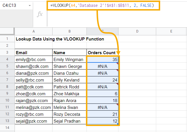 Lookup Data In Google Sheets