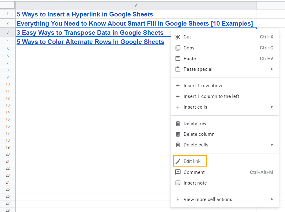 How To Extract Hyperlink In Google Sheets