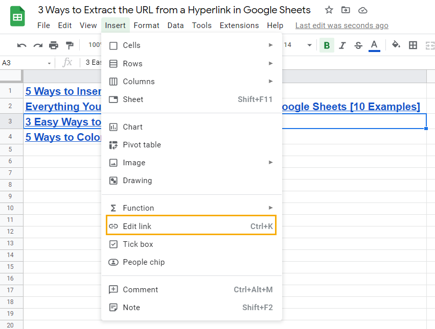 How To Insert A Document Link In Google Sheets