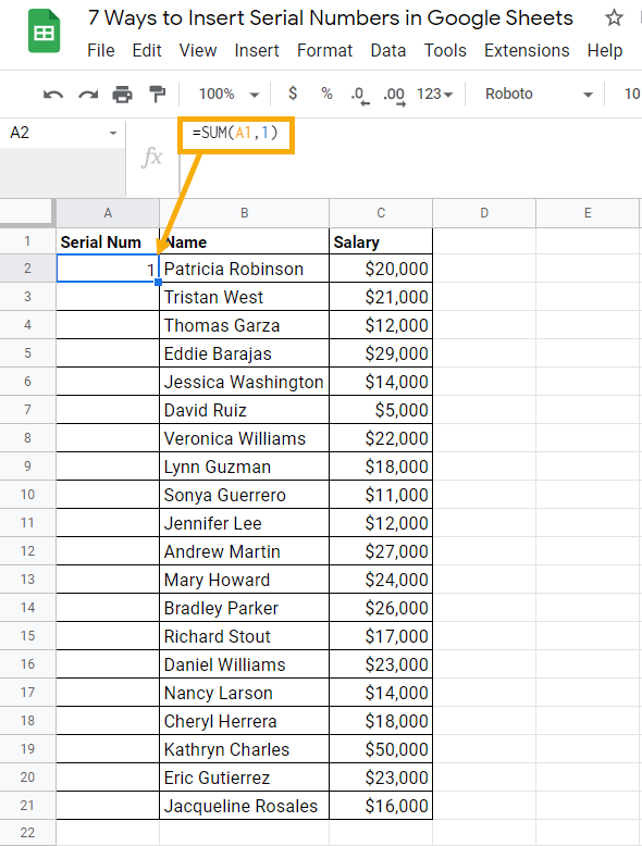 8 Ways To Add Serial Numbers In Google Sheets Ok Sheets