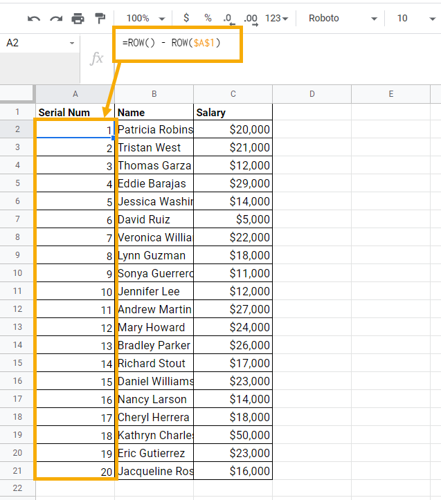 8 Ways To Add Serial Numbers In Google Sheets Ok Sheets