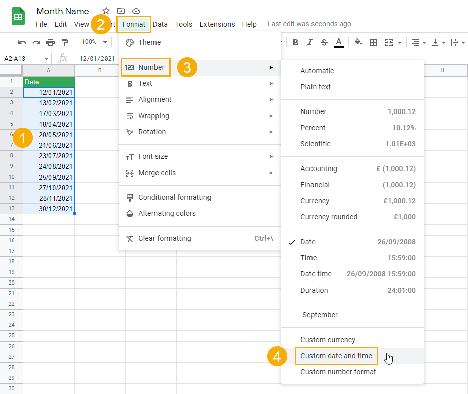 6 Ways To Get The Month Name From A Date In Google Sheets Ok Sheets