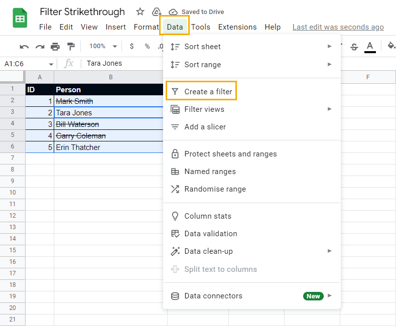 2 Ways To Filter Strikethrough In Google Sheets Ok Sheets