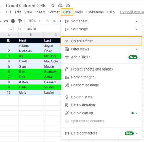 3 Ways to Count Colored Cells in Google Sheets | Ok Sheets