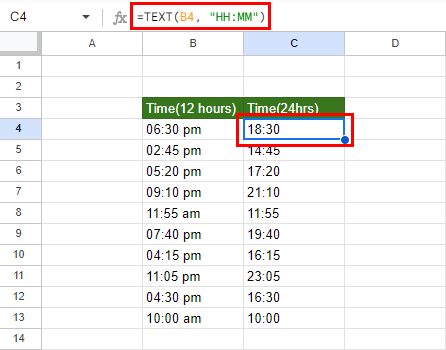 4 Ways to Convert Time Between 24 and 12 Hours in Google Sheets | Ok Sheets